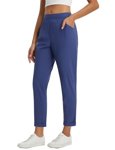 baleaf Damen Jogginghose High Waist mit Taschen Freizeithose Hohe Taille Lounge Casual Sporthose Blau L von baleaf