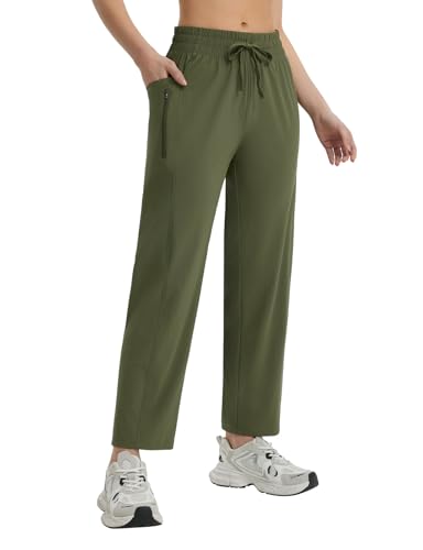 baleaf Damen Jogginghose lang Laufhose Sonnenschutz UPF50+ Trainninghose Schnelltrocknend Atmungsaktive Sporthose Grün XXL von baleaf
