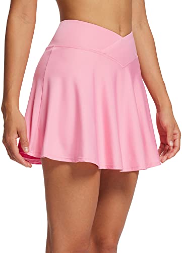 baleaf Damen Rock Kurz Sommer Röcke Hohe Taille Faltenrock Mädchen Sommerrock Elegant Frauen Skirt Rosa XS von baleaf