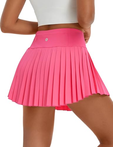 baleaf Damen Rock Kurz Sommer Röcke Hohe Taille Faltenrock Mädchen Sommerrock Elegant Frauen Skirt Rosa XXL von baleaf