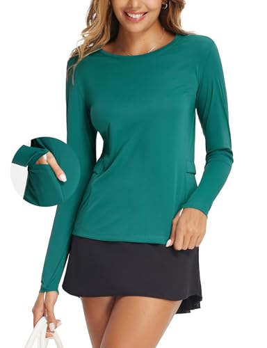 baleaf Sommer Damen UV Sportshirt Damen, UPF 50+ Sonnenschutz Atmungsaktiv Schnelltrockend Outdoor Wander Laufen Grün M von baleaf