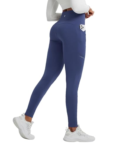 baleaf Damen Thermo Leggings gefütterte Winter Hose mit Teddy Fleece high Waist Winter wasserdichte Sporthose Blau S von baleaf