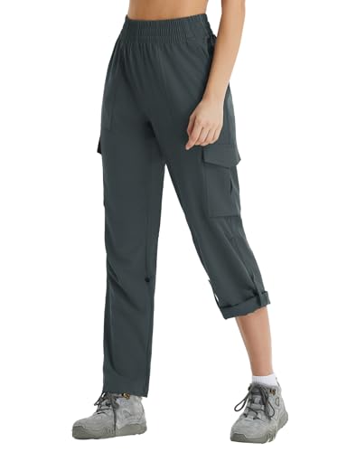 baleaf Damen Wanderhose Outdoorhose Capri Cargohose Wasserabweisend Campinghose Trekkinghose Grau S von baleaf