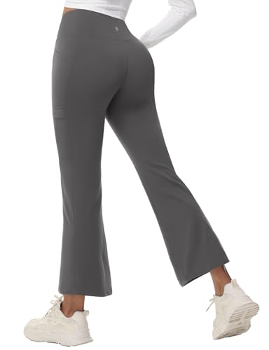 baleaf Damen Wanderhose Wasserabweisend Outdoorhose Winddicht Thermo Hose Schlaghose Trekkinghose mit Taschen Winter Grau XXL von baleaf