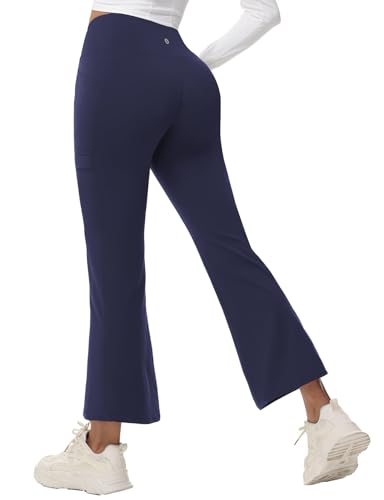 baleaf Damen Wanderhose Wasserabweisend Outdoorhose Winddicht Thermo Hose Schlaghose Trekkinghose mit Taschen Winter Marineblau M von baleaf