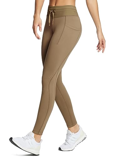 baleaf Damen Wanderleggings wasserdichte Skihose Winter Leggings Outdoor Thermohose high Waist 27" Braun M von baleaf
