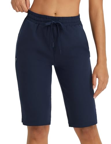 baleaf Damen Wandershorts 13 Zoll Outdoorshorts Wasserabweisend mit Reißverschluss Tasche Marineblau S von baleaf