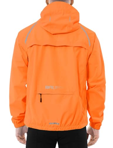 baleaf Fahrradjacke Herren Regenjacke Wasserdicht Atmungsaktiv Wanderjacke Windbreaker Outdoor Jacken Leichte Windjacke Trekking Regenjacke Radjacke Orange XXL von baleaf