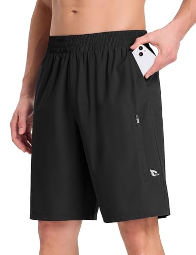 baleaf Herren 9" Laufshorts mit Reißverschluss Tasche Athletische Workout Schnell Dry Shorts Leichte Gym Casual UPF50+ Schwarz M baleaf Herren 9" Laufshorts mit Reißverschluss Tasche Athletische Workout Schnell Dry Shorts Leichte Gym Casual UPF50+ Schwarz M von baleaf