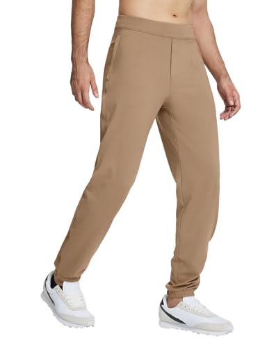 baleaf Herren Golfhose Stretch Jogginghose Wanderhose Arbeitshose Sporthose Kleiderhose mit Taschen Braun M von baleaf