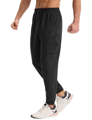 baleaf Herren Wanderhosen Jogginghose Schnelltrocknend Trekkinghose Wasserabweisend leicht Outdoorhose Schwarz L von baleaf