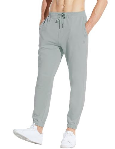baleaf Jogginghose Herren 27" Baumwolle Sweathose Lange Atmungsaktiv Sporthose Yogahose Jogger Trainingshose mit Taschen Grau XL von baleaf