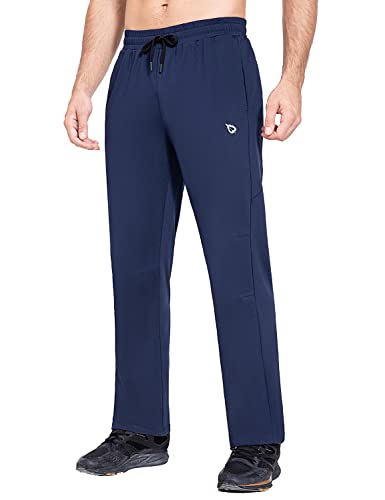 baleaf Jogginghose Herren Outdoor Hosen Winter Fleece gefütterte Outdoorhose Wasserdicht Wanderhose Thermohose Warm Skihose mit Reißverschlusstasche Blau L von baleaf