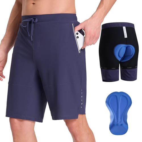 baleaf MTB Radlerhose Herren mit Taschen Sommer Shorts Gepolsterte Radhose 2 in 1 Mountainbike Cycle Sport 9 Inch Marineblau M baleaf MTB Radlerhose Herren mit Taschen Sommer Shorts Gepolsterte Radhose 2 in 1 Mountainbike Cycle Sport 9 Inch Marineblau M von baleaf