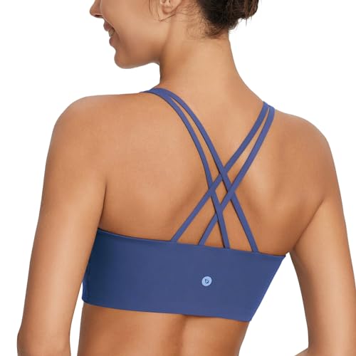 baleaf Nuleaf Sport-BHS für Frauen Langer Yoga-BH mit Trägern und Polsterung leichte geformte Cups Workout-Crop-Top Blau M baleaf Nuleaf Sport-BHS für Frauen Langer Yoga-BH mit Trägern und Polsterung leichte geformte Cups Workout-Crop-Top Blau M von baleaf
