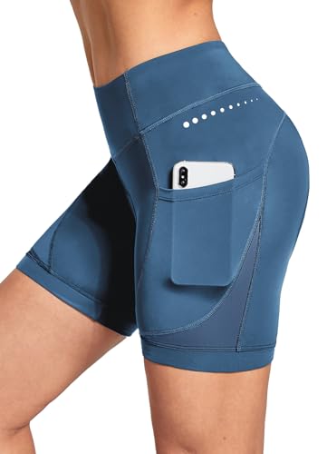baleaf Radlerhose Damen Gepolstert 4D Fahrradhose Radhose Gepolstert Kurz Radunterhose Rennrad Hose Fahrrad Unterwäsche Radbekleidung Hellblau XL von baleaf