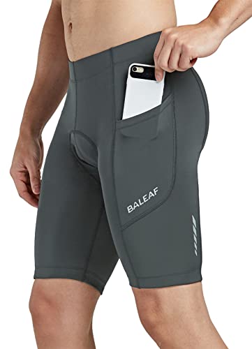 baleaf Radlerhose Herren Fahrradhose Gepolstert Radfahrerhose mit Sitzpolster Radunterhose Atmungsaktive Schnelltrocknend Rennrad Hose Herren Grau XXL von baleaf