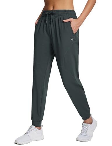 baleaf Thermo Jogginghose Damen Warme Sporthose lang Trainingshose High Waist Jogginghose mit Streifen Grau S von baleaf