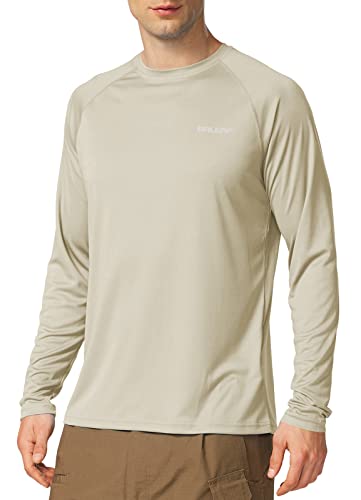 baleaf UV Shirt Herren Sommer Wasser UV-Schutz UPF 50+ Rashguard Sonnenschutz Langarm Shirt Haferflocken XL von baleaf