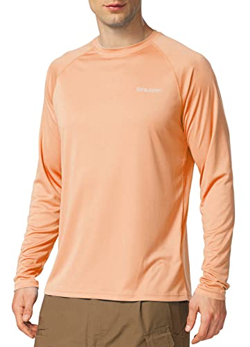 baleaf UV Shirt Herren Sommer Wasser UV-Schutz UPF 50+ Rashguard Sonnenschutz Langarm Shirt Helle Pfirsichfarbe M von baleaf