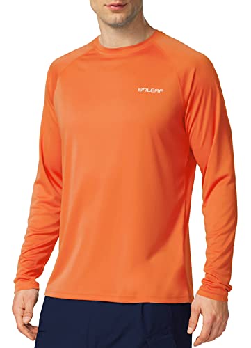 baleaf UV Shirt Herren Sommer Wasser UV-Schutz UPF 50+ Rashguard Sonnenschutz Langarm Shirt Hellorange M von baleaf