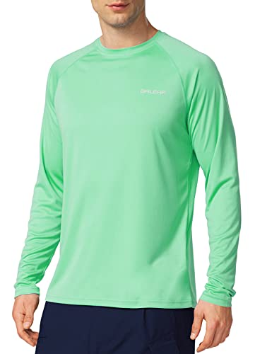 baleaf UV Shirt Herren Sommer Wasser UV-Schutz UPF 50+ Rashguard Sonnenschutz Langarm Shirt Seegras Grün XXL von baleaf