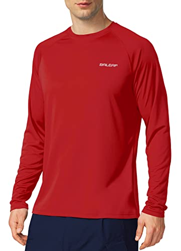 baleaf UV Shirt Herren Sommer Wasser UV-Schutz UPF 50+ Rashguard Sonnenschutz Langarm Shirt Tomatenrot XXXL von baleaf