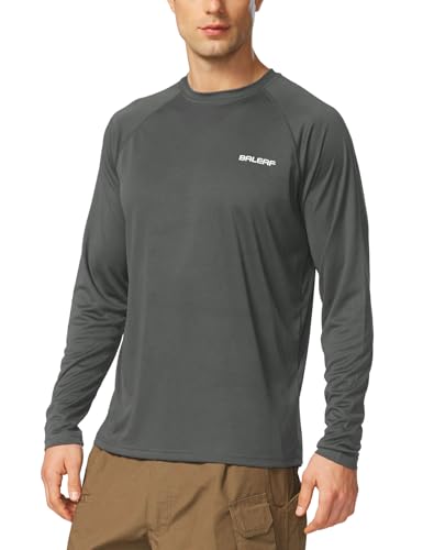 baleaf UV Shirt Herren Wasser UV-Schutz UPF 50+ Rashguard Sonnenschutz Langarm Shirt Dunkelgrau M von baleaf