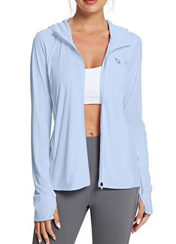 baleaf Women's UV Protection Hoodie Shirt Long Sleeve SPF Hooded Jacket Breathable Sun Cover Up Clothing Summer Sport Running Hiking Kentucky Blue 2XL von baleaf