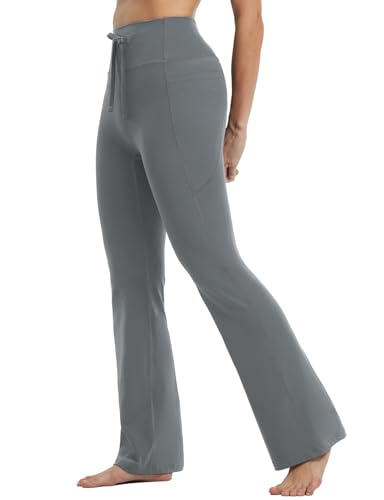 baleaf Yogahose Damen Hohe Taille Flared Leggings Bauchkontrolle mit Taschen Sporthose Drawstring Schlaghose Bootcut Jogginghose Freizeithose Arbeit Casual Grau M baleaf Yogahose Damen Hohe Taille Flared Leggings Bauchkontrolle mit Taschen Sporthose Drawstring Schlaghose Bootcut Jogginghose Freizeithose Arbeit Casual Grau M von baleaf