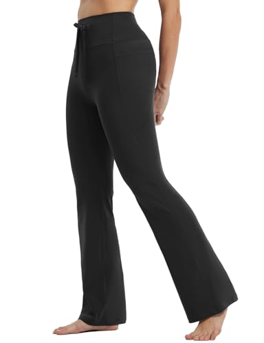 baleaf Yogahose Damen Hohe Taille Flared Leggings Bauchkontrolle mit Taschen Sporthose Drawstring Schlaghose Bootcut Jogginghose Freizeithose Arbeit Casual Schwarz XXL baleaf Yogahose Damen Hohe Taille Flared Leggings Bauchkontrolle mit Taschen Sporthose Drawstring Schlaghose Bootcut Jogginghose Freizeithose Arbeit Casual Schwarz XXL von baleaf