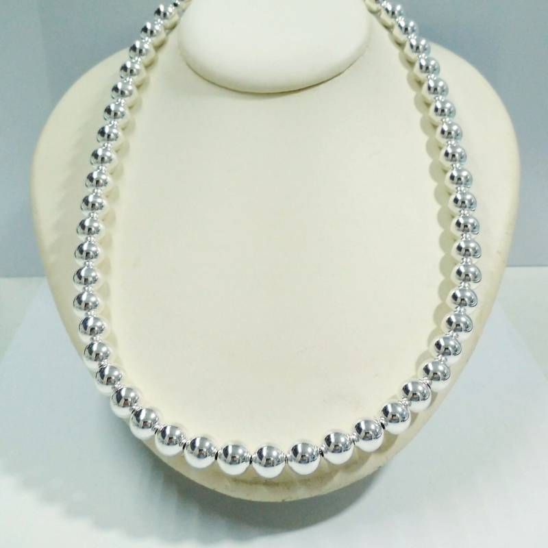 10 Mm Nahtlose Glatte 925 Sterling Silber Perlen Perlen Kette. Gefädelt Auf Stabiler Kette. Maßanfertigung. Kostenloser Versand Weltweit 10 Mm Nahtlose Glatte 925 Sterling Silber Perlen Perlen Kette. Gefädelt Auf Stabiler Kette. Maßanfertigung. Kostenloser Versand Weltweit von ballisilver