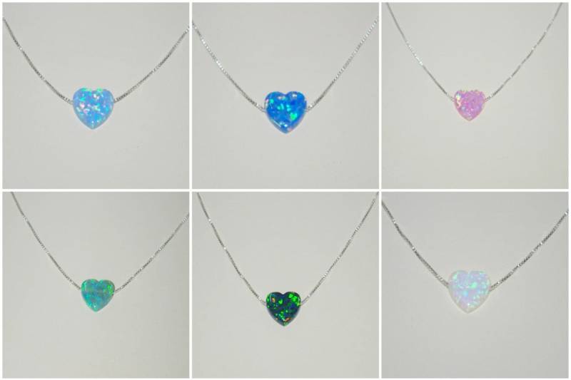 10mm Opal Herz Charm Anhänger Mit Sterling Silber 925 Fein Box Kette Halskette. Echtes Echtes Massives Silber. Kostenloser Versand Weltweit 10mm Opal Herz Charm Anhänger Mit Sterling Silber 925 Fein Box Kette Halskette. Echtes Echtes Massives Silber. Kostenloser Versand Weltweit von ballisilver