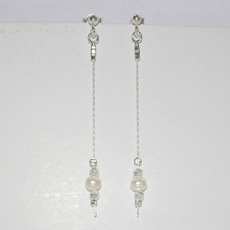3 Paar Sterling Silber 925 Kette, Laser Cut Perlen Und Süßwasserperlen Ohrstecker Set - Handgefertigt Kostenloser Versand Weltweit 3 Paar Sterling Silber 925 Kette, Laser Cut Perlen Und Süßwasserperlen Ohrstecker Set - Handgefertigt Kostenloser Versand Weltweit von ballisilver