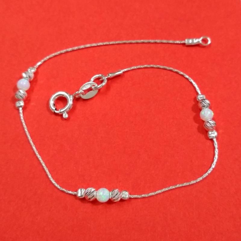 3 Stück Sterling Silber 925 Laser Geschnitten Und Weiß Opal Perlen Feine Bracelets Lot - Custom Auf Ihre Größe Kostenloser Versand Weltweit 3 Stück Sterling Silber 925 Laser Geschnitten Und Weiß Opal Perlen Feine Bracelets Lot - Custom Auf Ihre Größe Kostenloser Versand Weltweit von ballisilver