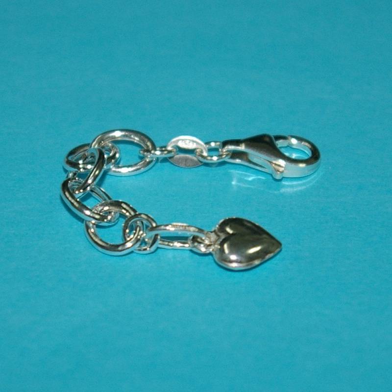 6 Stück 2 Zoll Sterling-Silber 925 7x9Mm Oval Rolo Kettenverlängerer Große Menge Mit 13 Mm Karabinerverschluss Und Kleine Herz Charm - Free Shipping 6 Stück 2 Zoll Sterling-Silber 925 7x9Mm Oval Rolo Kettenverlängerer Große Menge Mit 13 Mm Karabinerverschluss Und Kleine Herz Charm - Free Shipping von ballisilver