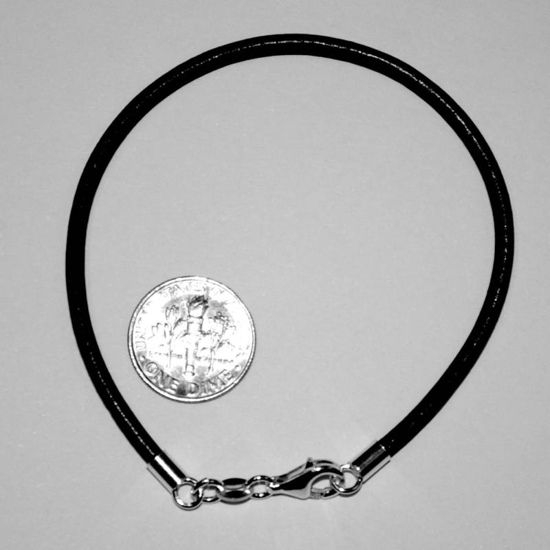 6 Stück Lose 2, 5 Mm Schwarz Echtes Lederband Mit 925 Sterling Silber-Ende Und Verschluss Armband, Fußkettchen, Halskette Unisex Ihre Größe Free von ballisilver