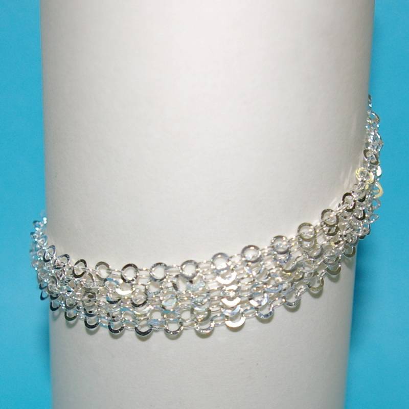 925 Sterling Silber 6 Stränge 4mm Flache Kreise Kette Fußkette - Maßanfertigung Nach Ihrer Größe Echtes Massives Kostenloser Versand Weltweit von ballisilver