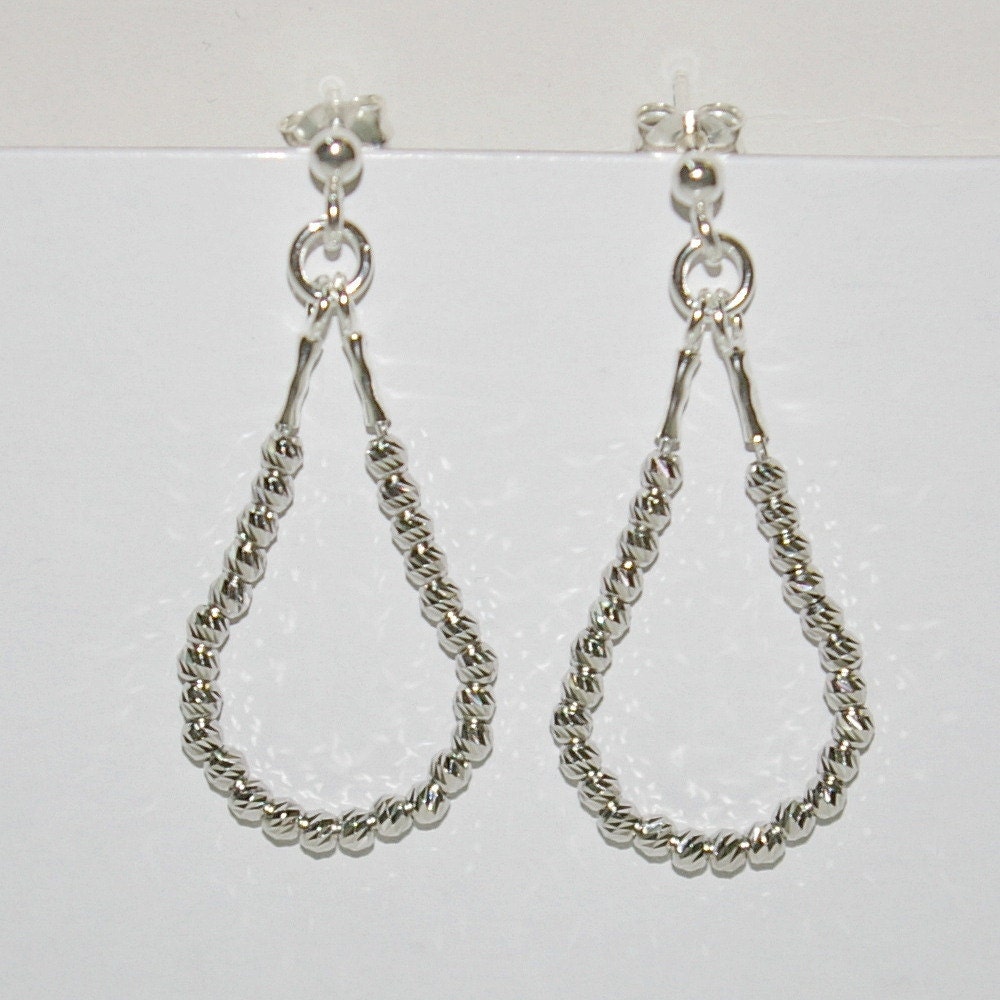 Rhodium Plattiert Auf 925Er Silber 925 2, 5 Mm Laser Cut Perlen Ohrringe - Handgefertigt Echt Silbernes Gratis Versand Weltweit von ballisilver