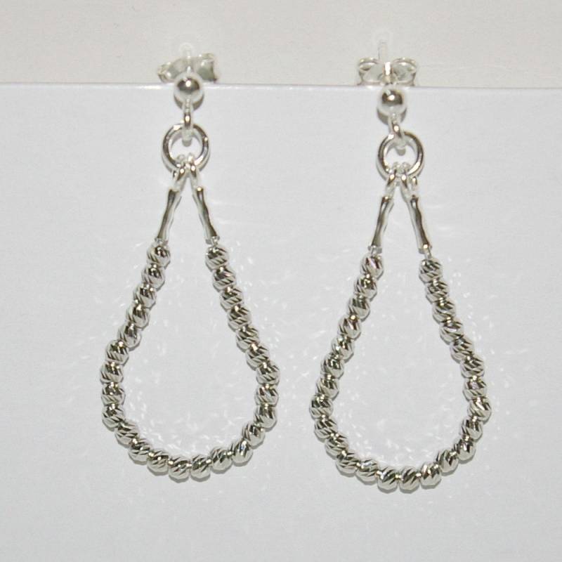 Rhodium Plattiert Auf 925Er Silber 925 2, 5 Mm Laser Cut Perlen Ohrringe - Handgefertigt Echt Silbernes Gratis Versand Weltweit von ballisilver