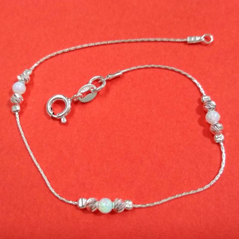 sterling Silber 925 Kette, Laser Cut Beads Und Weiße Opal Perlen Armband - Handarbeit Maßanfertigung Nach Ihrer Größe Kostenloser Versand Weltweit sterling Silber 925 Kette, Laser Cut Beads Und Weiße Opal Perlen Armband - Handarbeit Maßanfertigung Nach Ihrer Größe Kostenloser Versand Weltweit von ballisilver