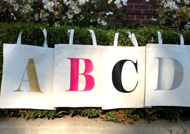 Personalisierte Initial Baumwoll-Einkaufstasche Wiederverwendbare Einkaufstasche Mit Monogramm von bambina