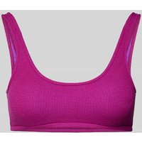 Banana Moon Bustier-Bikini-Oberteil mit Label-Detail Modell 'JUSTIN' in Fuchsia, Größe XL von banana moon