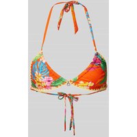 Banana Moon Bikini-Oberteil mit floralem Muster Modell 'MAIMITI' in Orange, Größe M von banana moon