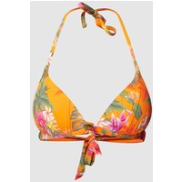 Banana Moon Bikini-Oberteil mit floralem Muster Modell 'MISKO FAGAPEA' in Orange, Größe M von banana moon