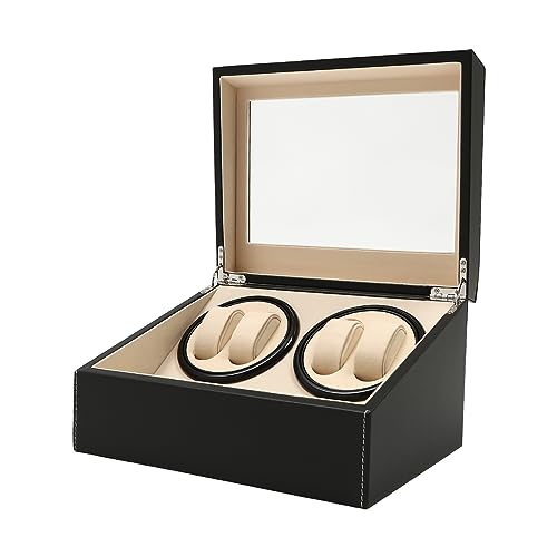 banborba Automatische Uhrenbeweger Box, 4+6 Automatik Uhrenbeweger mit Leisem Motor, Abnehmbare Kissen, Display Kasten, Uhrenbox Uhrendreher Watch Winder Box für Automatikuhren, Armbanduhr von banborba