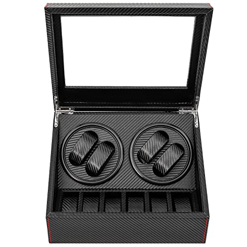 banborba Automatische Uhrenbeweger Box, 4+6 Automatik Uhrenbeweger mit Leisem Motor, Abnehmbare Kissen, Display Kasten, Uhrenbox Uhrendreher Watch Winder Box für Automatikuhren, Armbanduhr von banborba