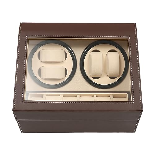 banborba Automatische Uhrenbeweger Box, 4+6 Automatik Uhrenbeweger mit Leisem Motor, Abnehmbare Kissen, Display Kasten, Uhrenbox Uhrendreher Watch Winder Box für Automatikuhren, Armbanduhr von banborba