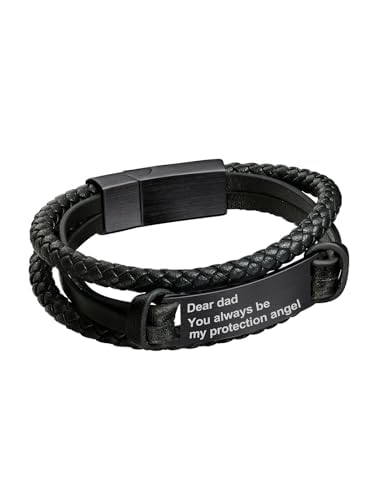 Bandmax Schwarzes Personalisiertes Armband mit Gravur Herren Flechtarmband 21cm Manschette Armkette Mikrofaser-Lederarmband mit Magnetverschluss Lederarmband mit rechteckigem gebogenem Stück Schmuck Bandmax Schwarzes Personalisiertes Armband mit Gravur Herren Flechtarmband 21cm Manschette Armkette Mikrofaser-Lederarmband mit Magnetverschluss Lederarmband mit rechteckigem gebogenem Stück Schmuck von Bandmax