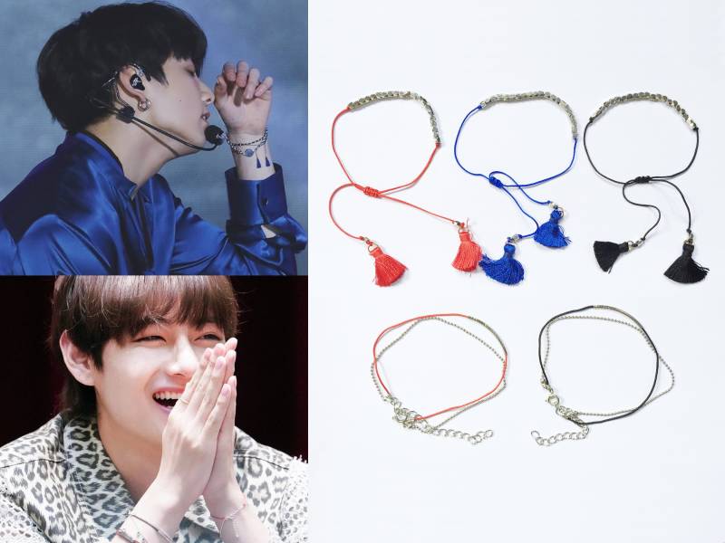 Bts Mode Inspiriert V & Jungkook String Metall/Quaste Charm Armbänder von bangtanessentials
